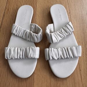 Jenni Kayne White Ruched Sandals